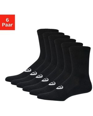 Asics Sportsocken 6 Pack Crew Sock Mit Dämpfung, Crew-Schnitt - Schwarz