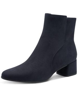Marco Tozzi Stiefelette, Blockabsatz, Businessschuh, Ankleboots Mit Ziernähen - Blau