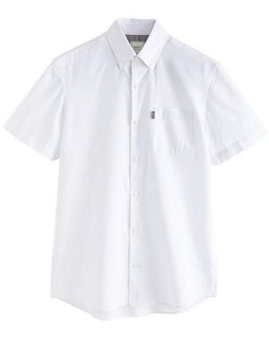 Next Kurzarmhemd Kurzärmeliges, Bügelleichtes Slim Fit Oxfordhemd (1-Tlg) - Weiß