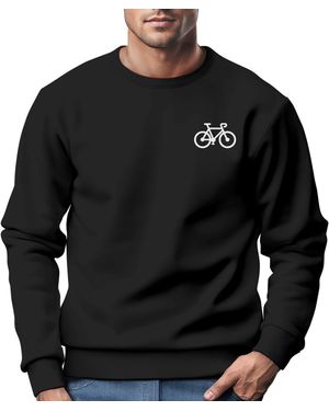 Neverless Sweatshirt Fahrrad Bike Print Logo Aufdruck Radfahrer Outdoor - Schwarz