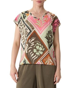 Comma, Shirtbluse Mit All-Over Print - Lila