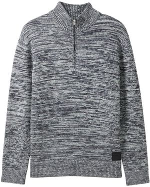 Tom Tailor Strickpullover multicolor knitted troyer - Grau