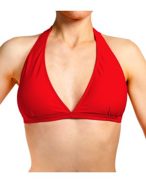 Aquari Triangel- Bikini Oberteil Neckholder Push Up Padded Zum Binden - Rot