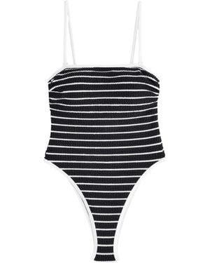 Self Backformender Bandeau-Badeanzug mit hohem Bein (1-St) - Schwarz
