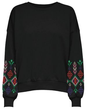 ONLY Sweatshirt ONLBROOKE (1-tlg) Stickerei - Schwarz