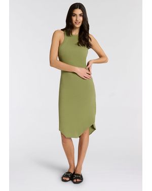 Replay Jerseykleid in gerippter Struktur, figurbetont - Grün