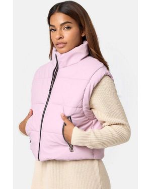 Worldclassca Steppweste Damen Kurze Steppweste Winter Aus Kunstleder-L - Pink