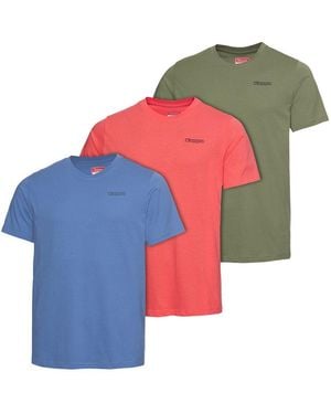 Kappa Kurzarmshirt Aus 100% Baumwolle (Set, 3Er-Pack) Für Damen Und Herren - Rot