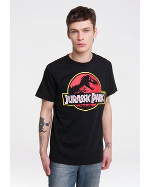Logoshirt T-Shirt Jurassic Park Logo mit coolem Print - Schwarz