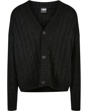 Urban Classics Strickjacke Boxy Cardigan (1-tlg) - Schwarz
