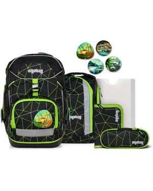 ergobag Schulranzen Pack Schulrucksack Set 6-tlg. CyBär Race 2025 - Grün
