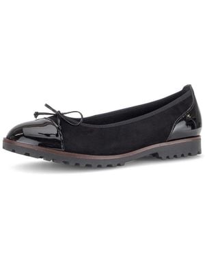 Gabor Ballerina Blockabsatz, Businessmode, Schlüpfschuh Mit Zierschleife - Schwarz