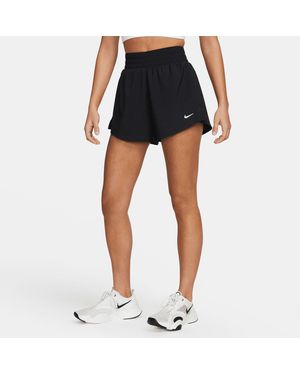 Nike One Women's Dri-FIT High-Waisted 3" 2-in-1 Shorts für Fitness und vielseitige Aktivitäten - Blau