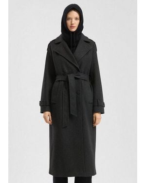 QS Trenchcoat Outdoor-Mantel Trenchcoat Mit Gürtel - Schwarz