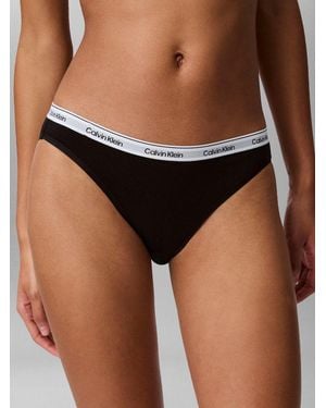 Calvin Klein Bikinislip Bikini (Low-Rise) Mit Logobund - Schwarz