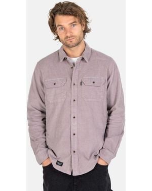 Reell Langarmhemd Dual Cord Shirt - Lila