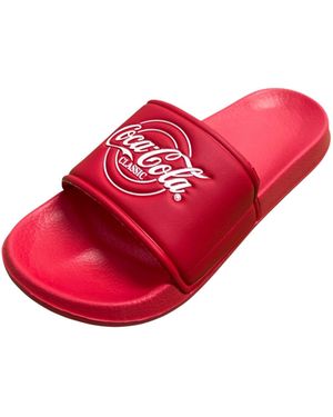 Coca Cola Unisex Sandalen Pantoletten Badelatschen Hausschuhe Badeschlappen Badesandale - Rot