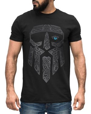 Neverless T-Shirt Odin Gott Valhalla Wikinger Nordmänner Mythologie Wotan ® mit Print - Schwarz
