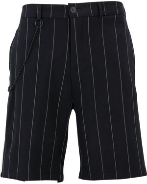 2Y Studios Sweatshorts Studios 2Y Wide Pinstripe Shorts (1-tlg) - Schwarz