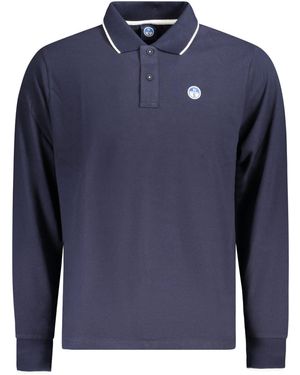 North Sails Elegantes Langarm-Poloshirt in Blau mit