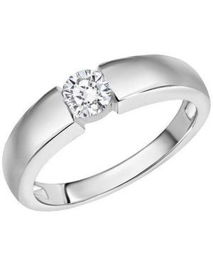 Zeeme Fingerring Silber 925 Mit Zirkonia Weiß - Schwarz