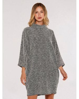 Apricot Strickkleid Boucle Cocoon Dress Mit Mock Neck - Grau
