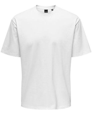 Only & Sons - oversize kurzarm - Basic T- einfarbig - uni Shirt - Weiß
