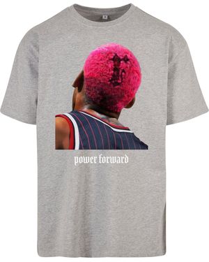 Upscale by Mister Tee Kurzarmshirt Upscale by Mister Power Forward Oversize Tee (1-tlg) - Grau