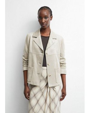 Comma, Funktionsjacke Indoor-Jacke Fake-Velours-Jacke - Natur