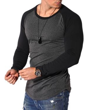 behype Langarmshirt RIO L/S im Oversize-Schnitt mit Raglan-Ärmeln - Schwarz