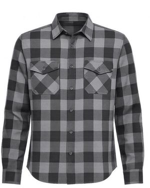 BRANDIT Langarmhemd Herren Checked Shirt (1-Tlg) - Grau