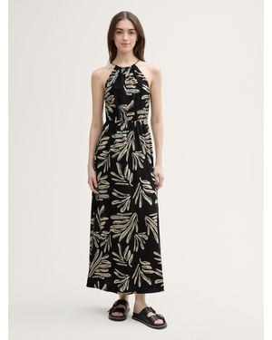 Tom Tailor Sommerkleid Neckholder Maxi-Kleid - Weiß