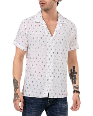 Redbridge Langarmhemd mit Anker-Print – Maritimer Look, Sommerlich und Lässig - Weiß