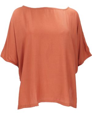 Guru-Shop Longbluse Weites Boho Blusentop mit Fledermausärmeln,.. alternative Bekleidung - Orange