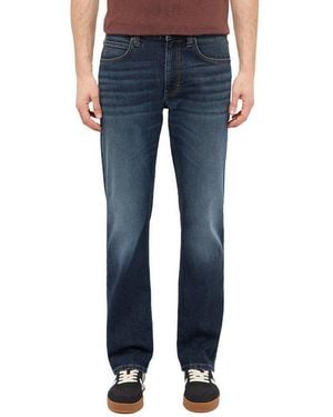 Mustang Straight-Jeans Herren Style Tramper Straight Brushed - Blau
