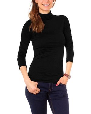 Muse Basic Rollkragenshirt Langarm 3315 - Schwarz