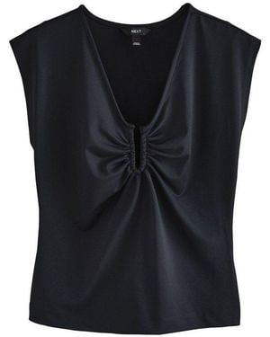 Next V-Shirt Oberteil Mit Überschnittenen Schultern (1-Tlg) - Schwarz