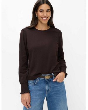Brax Langarmshirt Style Caitlin L Jersey: Langarmshirt Im Baumwollmix - Schwarz