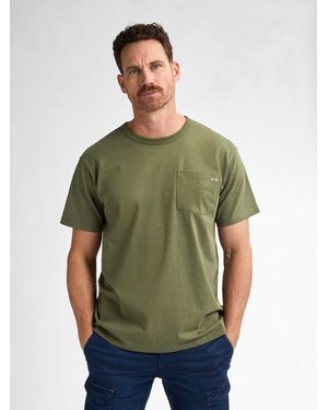 Petrol Industries T-shirt mit Brusttasche Reefpark - Grün