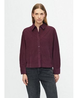 S.oliver Langarmbluse Bluse Feincord-Bluse Mit Fledermausärmeln Im Relaxed Fit - Lila