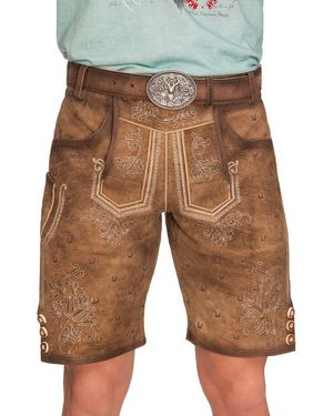 KRÜGER BUAM KRÜ BUAM Trachtenlederhose Lederhose kurz - Blau