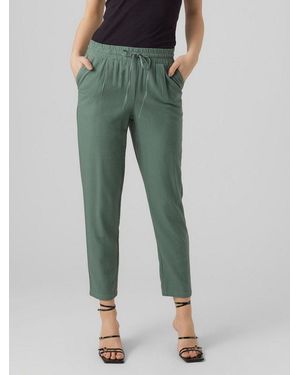Vero Moda Schlupfhose Vmjesmilo Mw Ankle Pants Wvn Noos Mit Leinen, Elastisches Bündchen Und Kordelzug - Grün