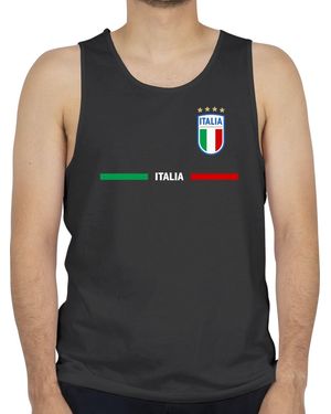 Shirtracer Tanktop Italien Trikot Wappen - Schwarz