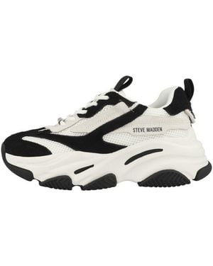 Steve Madden Possession-E Damen Sneaker Turnschuhe, Sportschuhe, Freizeitschuhe, Halbschuhe, Schnürschuhe - Schwarz