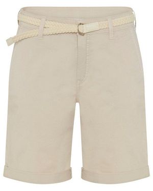 M·a·c Chinoshorts Chino Shorts Belt Inklusive Flecht- Gürtel - Natur