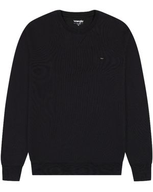 Wrangler Pullover Sweatshirt Sign off Crew (1-tlg) - Schwarz