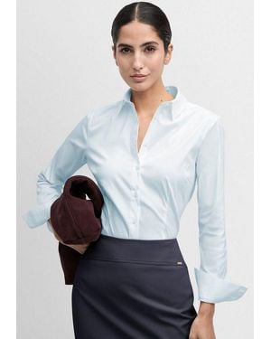 Cinque Hemdbluse Cibravo Mit Markenlabelplättchen Am Saum - Weiß