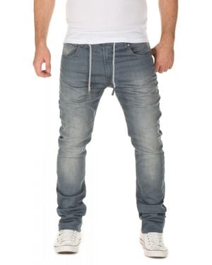 WOTEGA Slim-fit- Jogginghose -Look Noah Stretch Hose in Jogging Jeans Sweathosen Denim - Blau