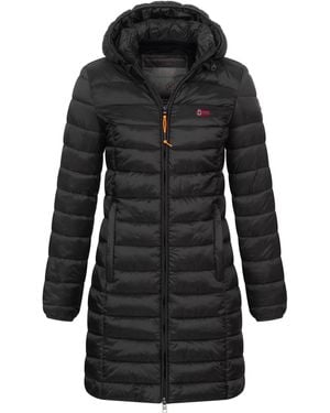 GEOGRAPHICAL NORWAY Winter Jacke Steppjacke Parka Lange Kapuzenjacke Steppmantel Outdoor - Schwarz