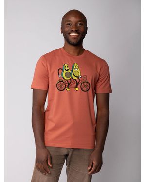 wat? Apparel Wat? Apparel T-Shirt Avocado Fahrrad - Rot